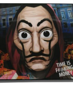 Salvador Dali Mask Money Heist Pop Art Poster by Keetatat Sitthiket