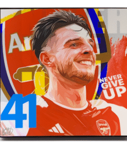 Declan Rice Pop Art Poster: "Never Give Up"