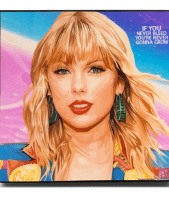 Taylor Swift Poster Pop Art - "If You Never Bleed, You're Never Gonna Grow"